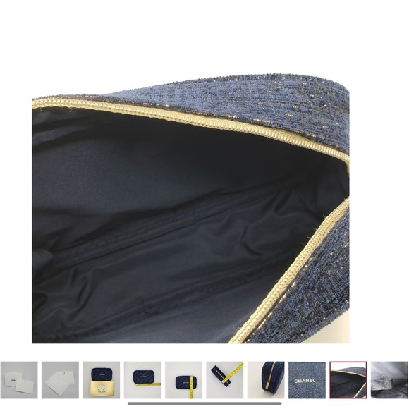 Authentic Chanel 2023 Cosmetic Bag Blue Gold - Picture 7 of 8